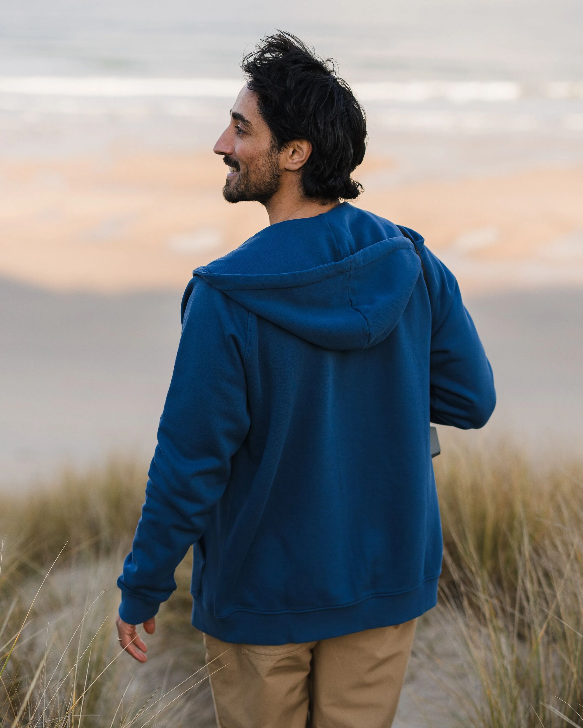 Heritage Full Zip Recycled Cotton Hoodie - Dark Denim - Lifestyle