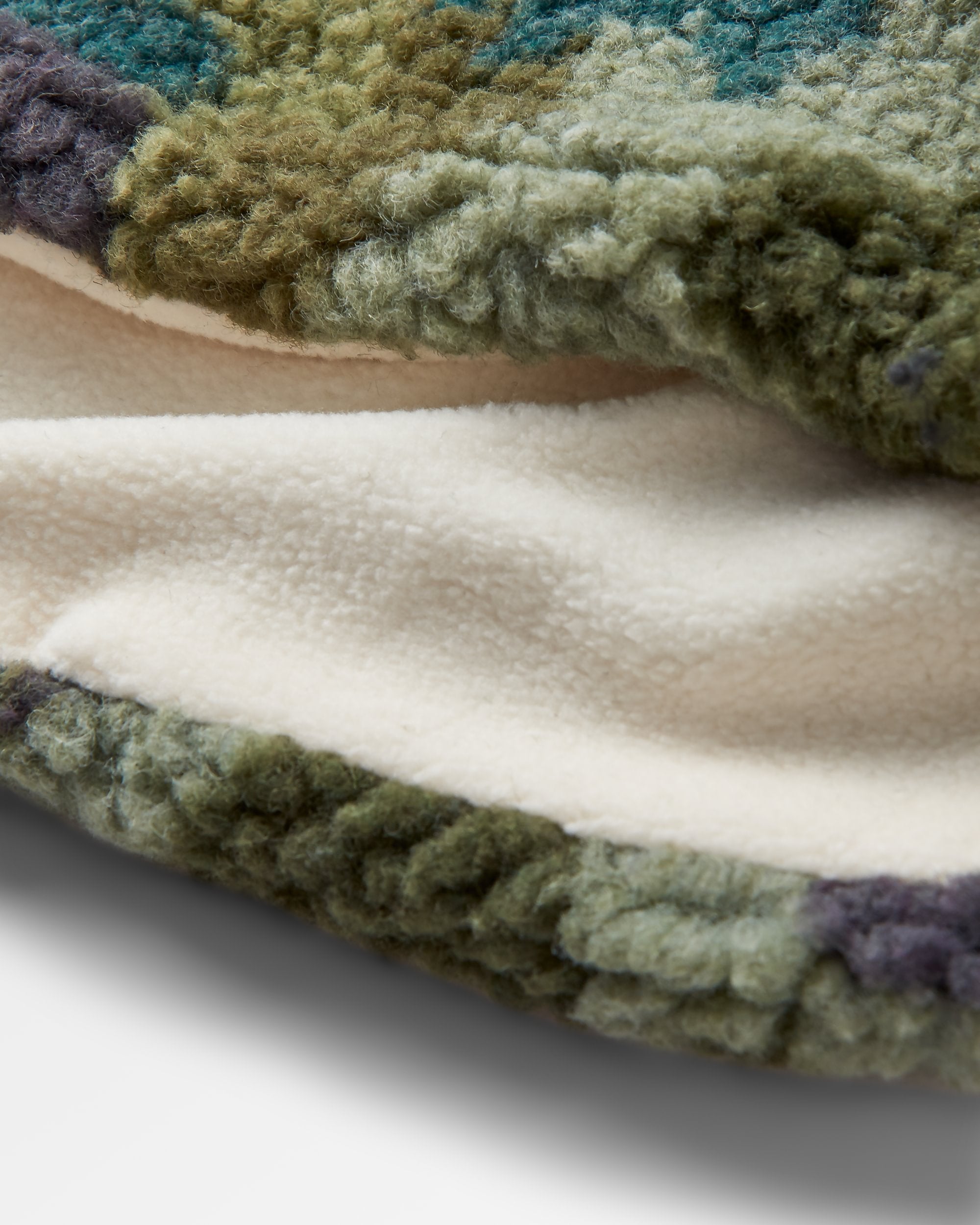 Mulled Recycled Sherpa Fleece Snood - Alpine Camo Khaki - Flatlay