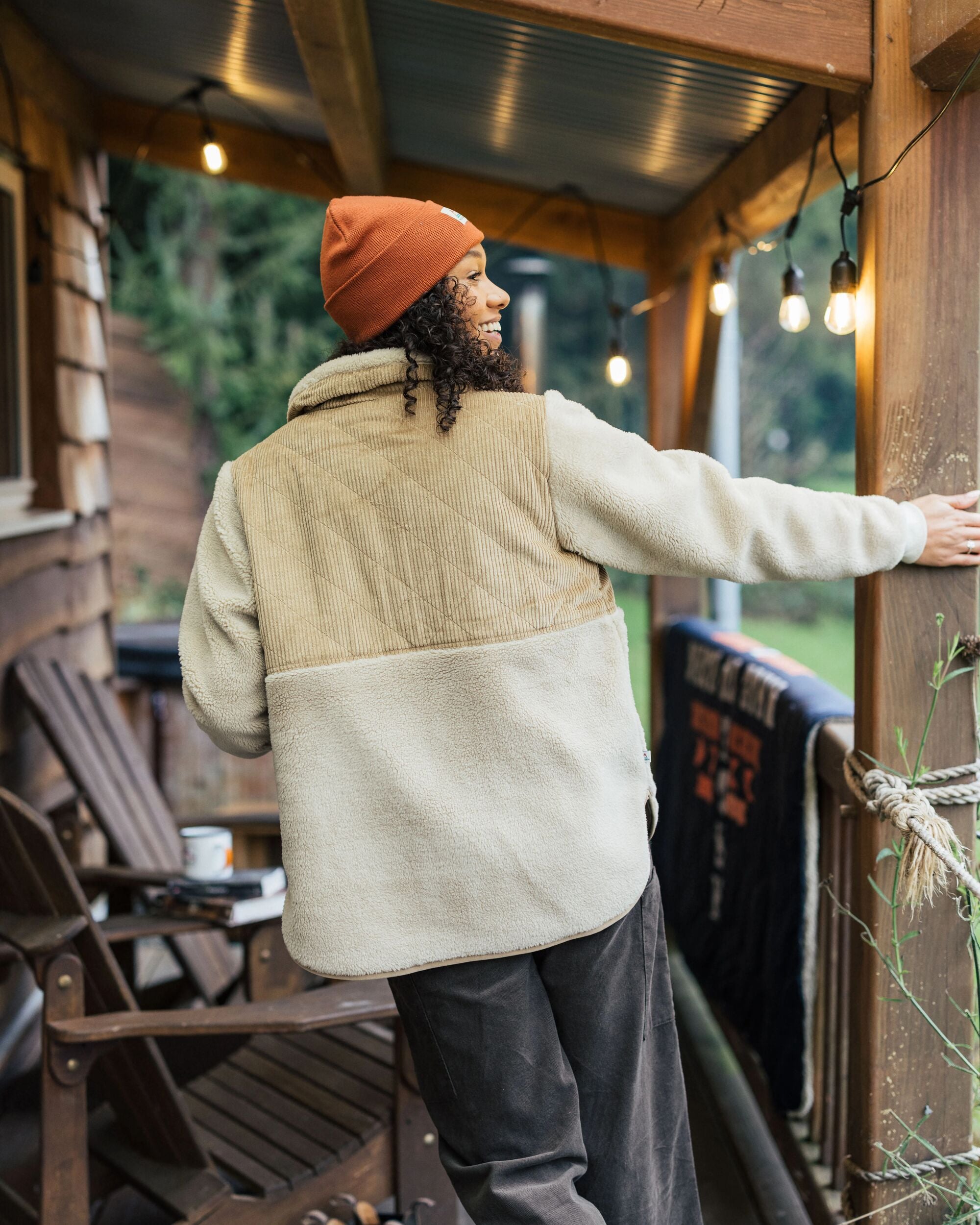 Awaken Recycled Deep-Pile Sherpa Fleece - Feather/Biscuit - Lifestyle