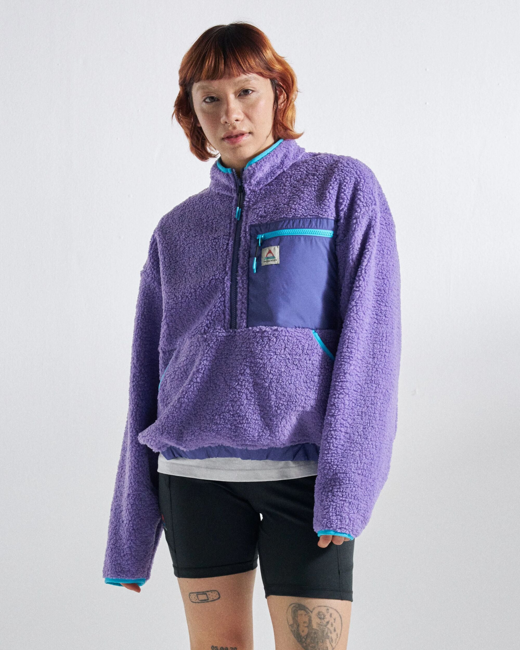 Ravi Sherpa Fleece - Retro Purple - Studio Model