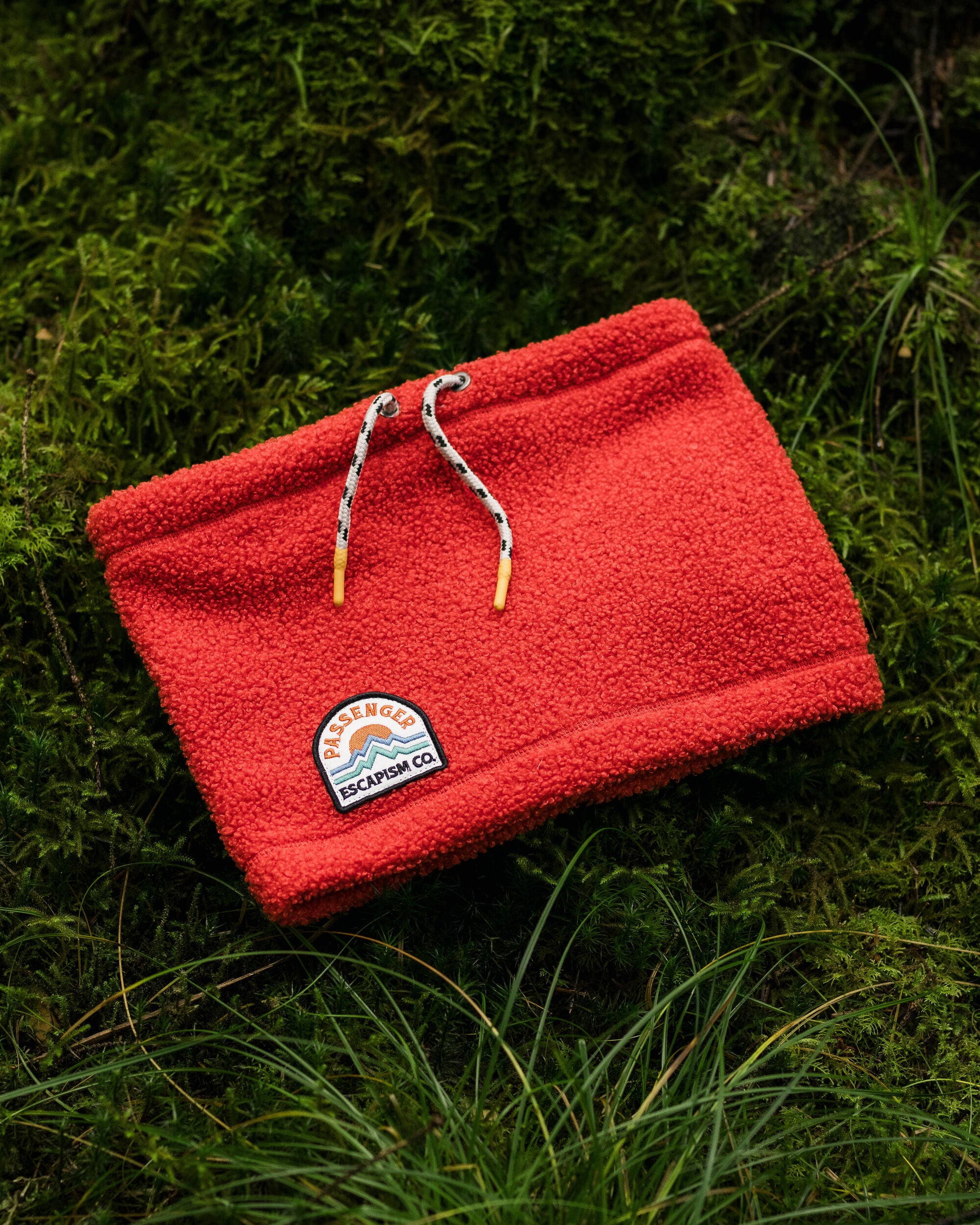 Mulled Recycled Sherpa Fleece Snood - Cardinal - Flatlay