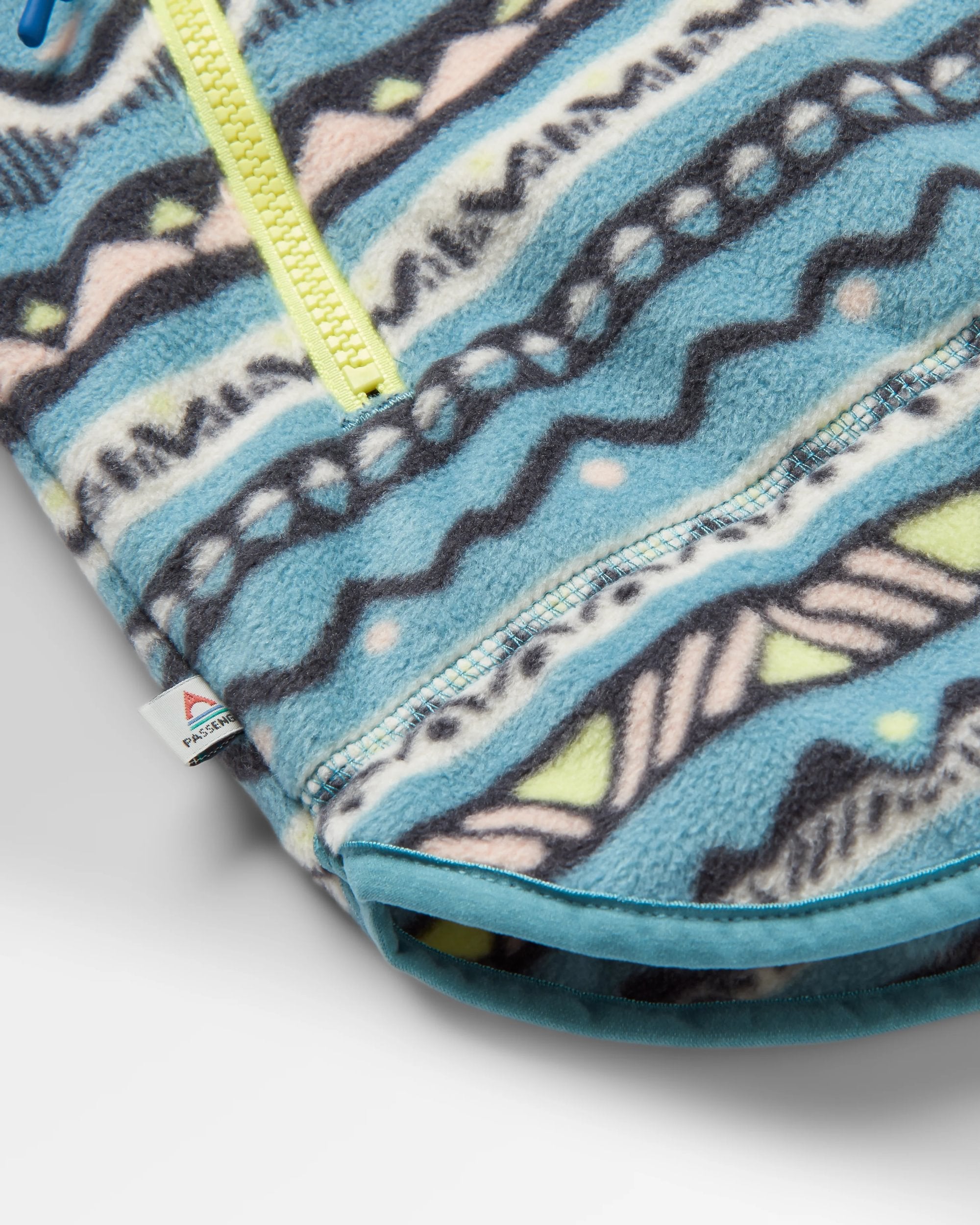 Juana Recycled Polar Hooded Fleece - Mountain Geo Arctic - Flatlay