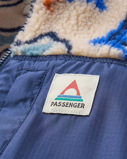 Offroad Recycled Sherpa 1/2 Zip Fleece - Abstract Strata Multi - Flatlay