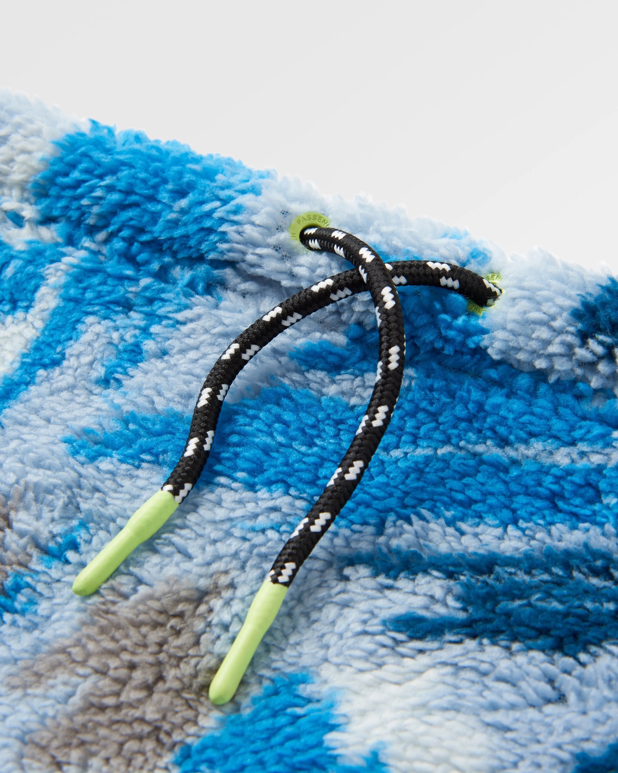 Ash Recycled Sherpa Fleece Snood - Abstract Mountain Blue Steel - Flatlay