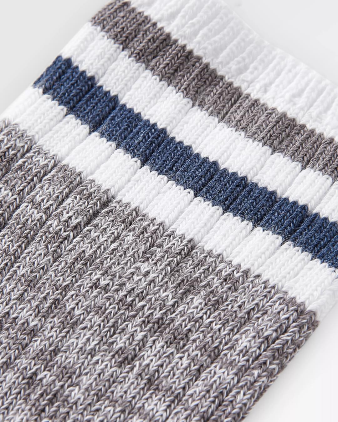 Organic Mid-weight Rib Socks - Grey Marl - Flatlay