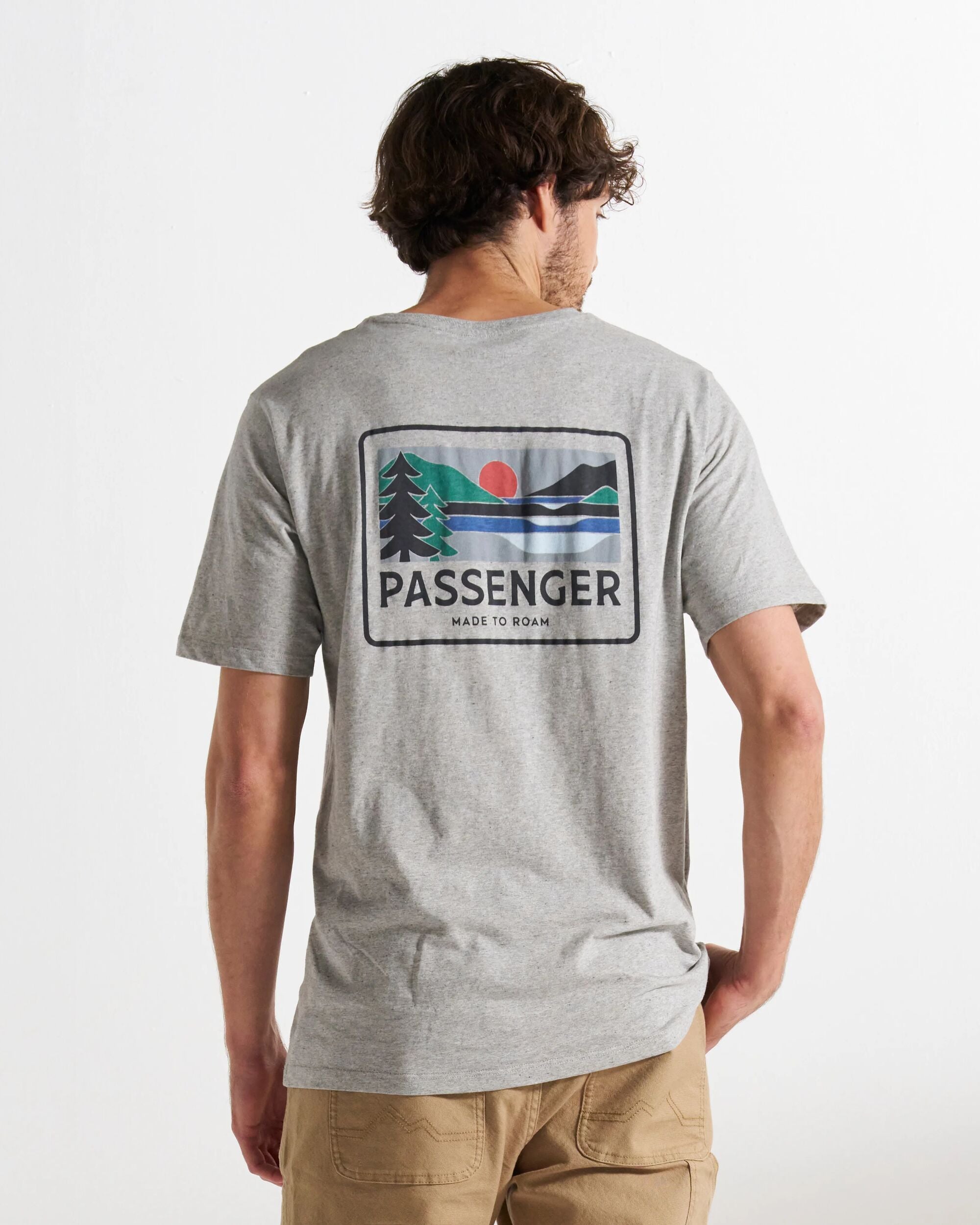 Roamer Men's Recycled Cotton T-Shirt - Grey Marl - Studio Model