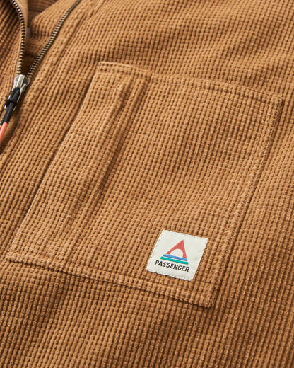 Harvest Organic Cotton Cord Overshirt - Caramel Brown - Flatlay