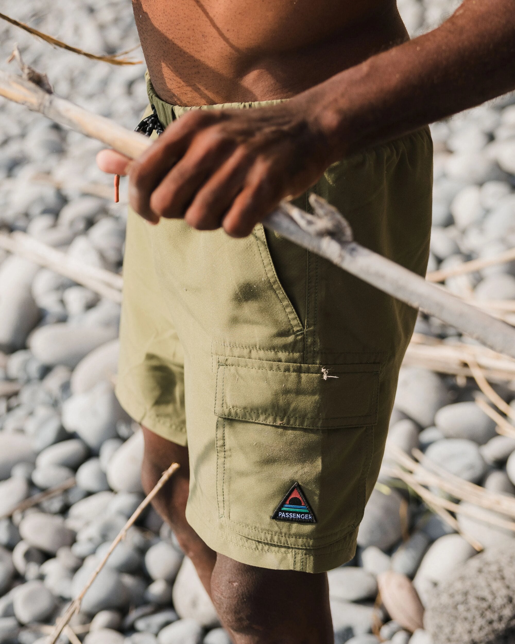 Cali Cargo Swim Short - Khaki - Lifestyle