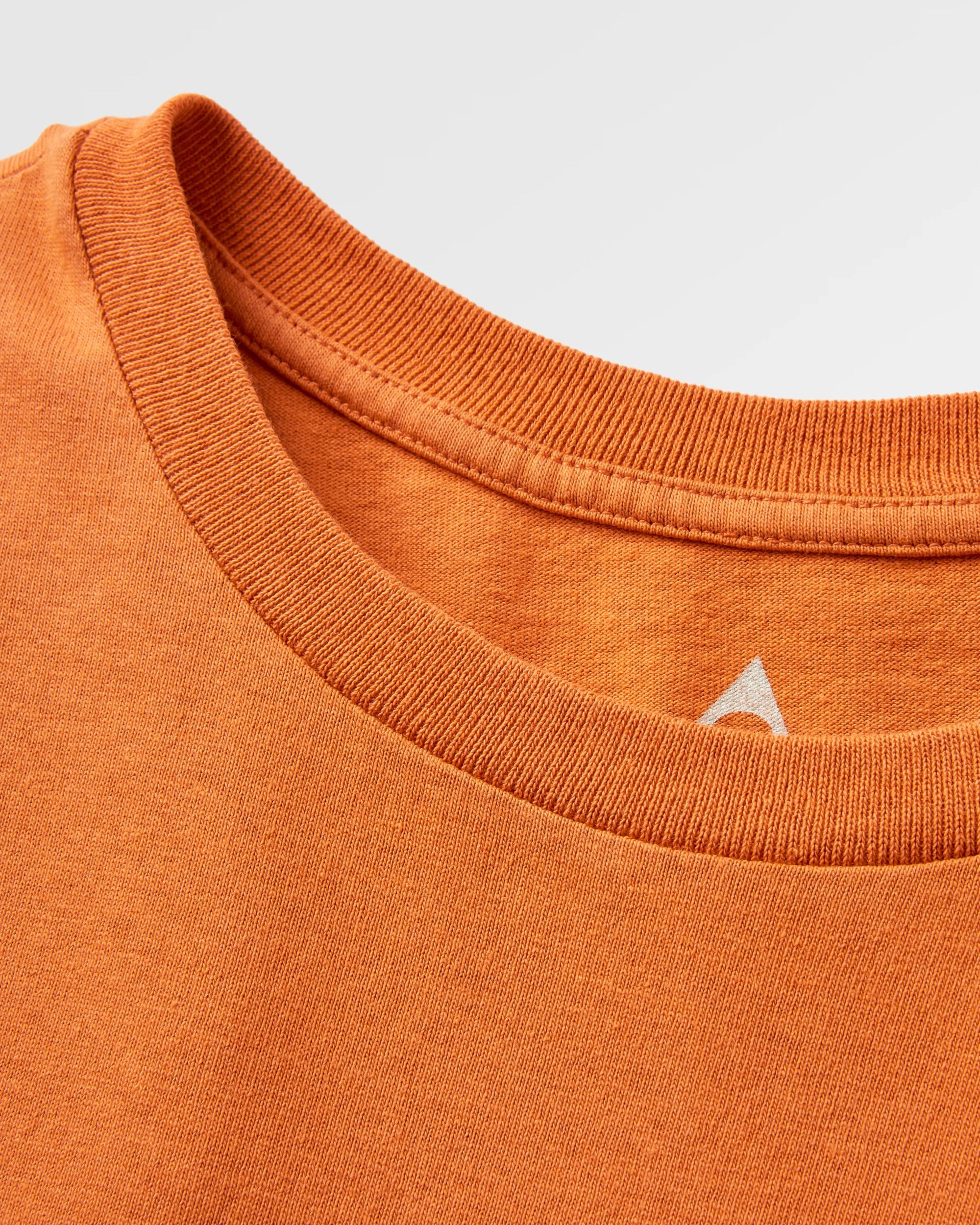 Odyssey Recycled Cotton T-Shirt - Burnt Orange - Flatlay