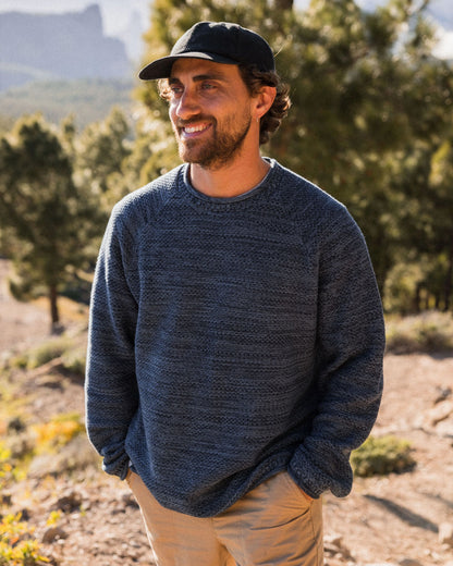 Shore Organic Cotton Knitted Jumper - Rich Navy - Lifestyle