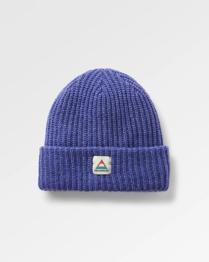 Redwood Sherpa Lined Beanie - Purple Indigo - Flatlay
