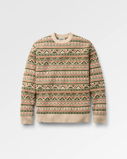 Stoked Knitted Jumper - Oatmeal Multi - Flatlay