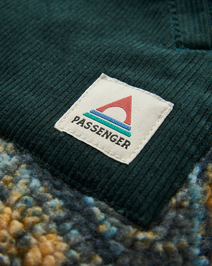 Clover Recycled Cotton-Lined Sherpa Fleece - Frost Dark Fern - Flatlay