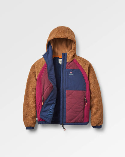 Lara Quilted Jacket - Toffee/Fig - Flatlay