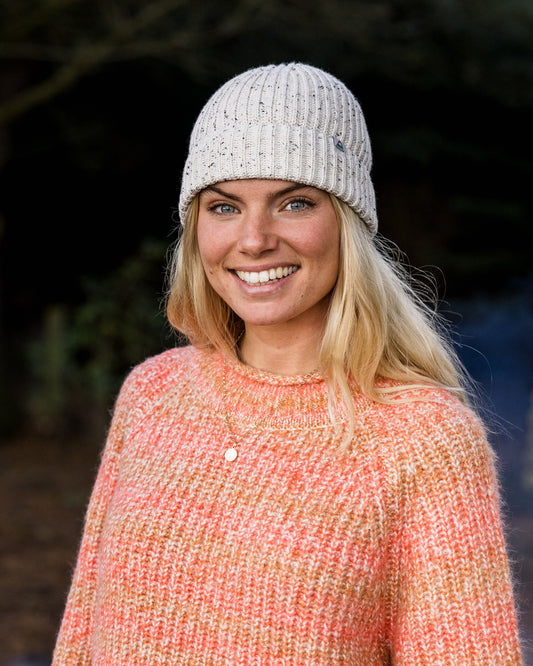Mountainside Mock Neck Recycled Knitted Jumper - Apricot