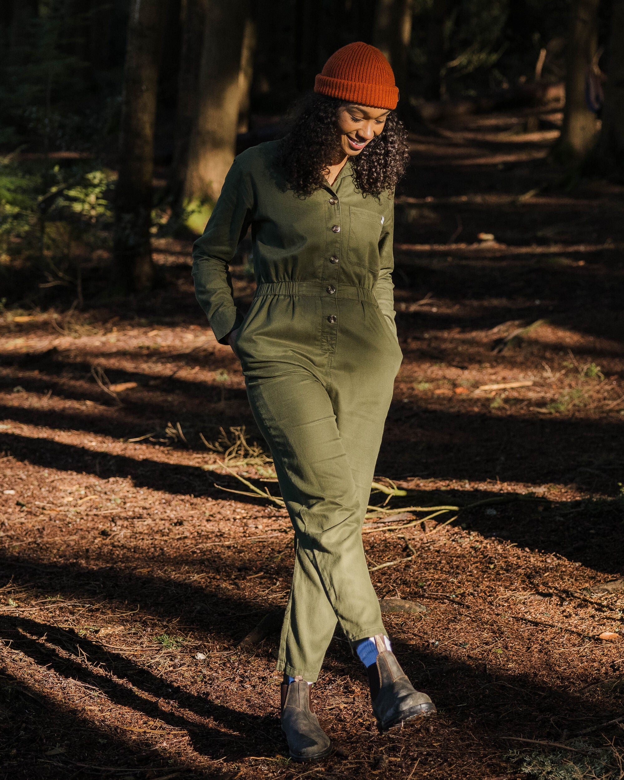 Resonate Boiler Suit - KhakiResonate Organic Cotton Boiler Suit - Khaki - Lifestyle