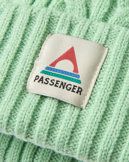 Fireside Cable Knit Beanie - Seafoam - Flatlay