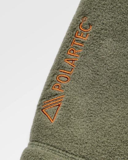 Sierrascape Men's Recycled Polartec® Fleece Hoodie - Dusty Olive - Flatlay