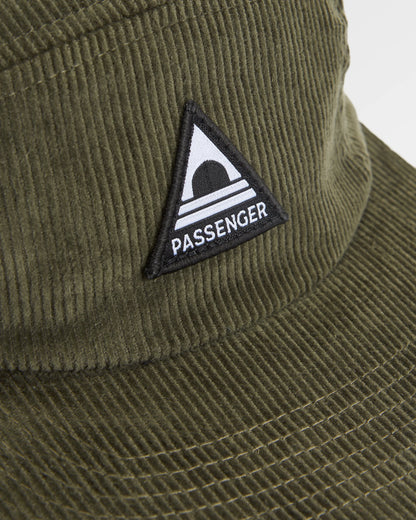 Fixie Recycled Cord 5 Panel Cap - Khaki - Flatlay