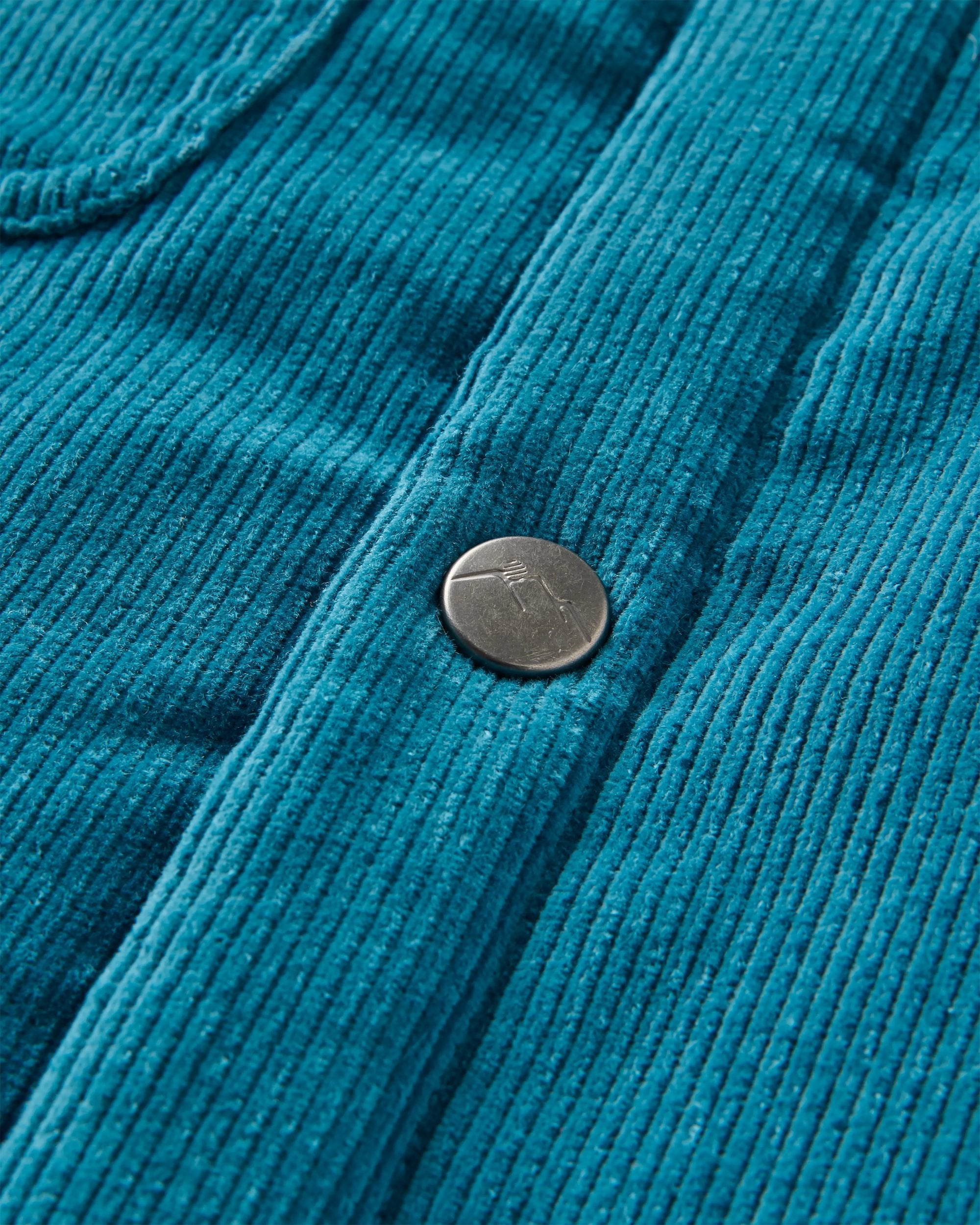 Kodiak Sherpa Lined Cord Overshirt - Blue Steel - Flatlay