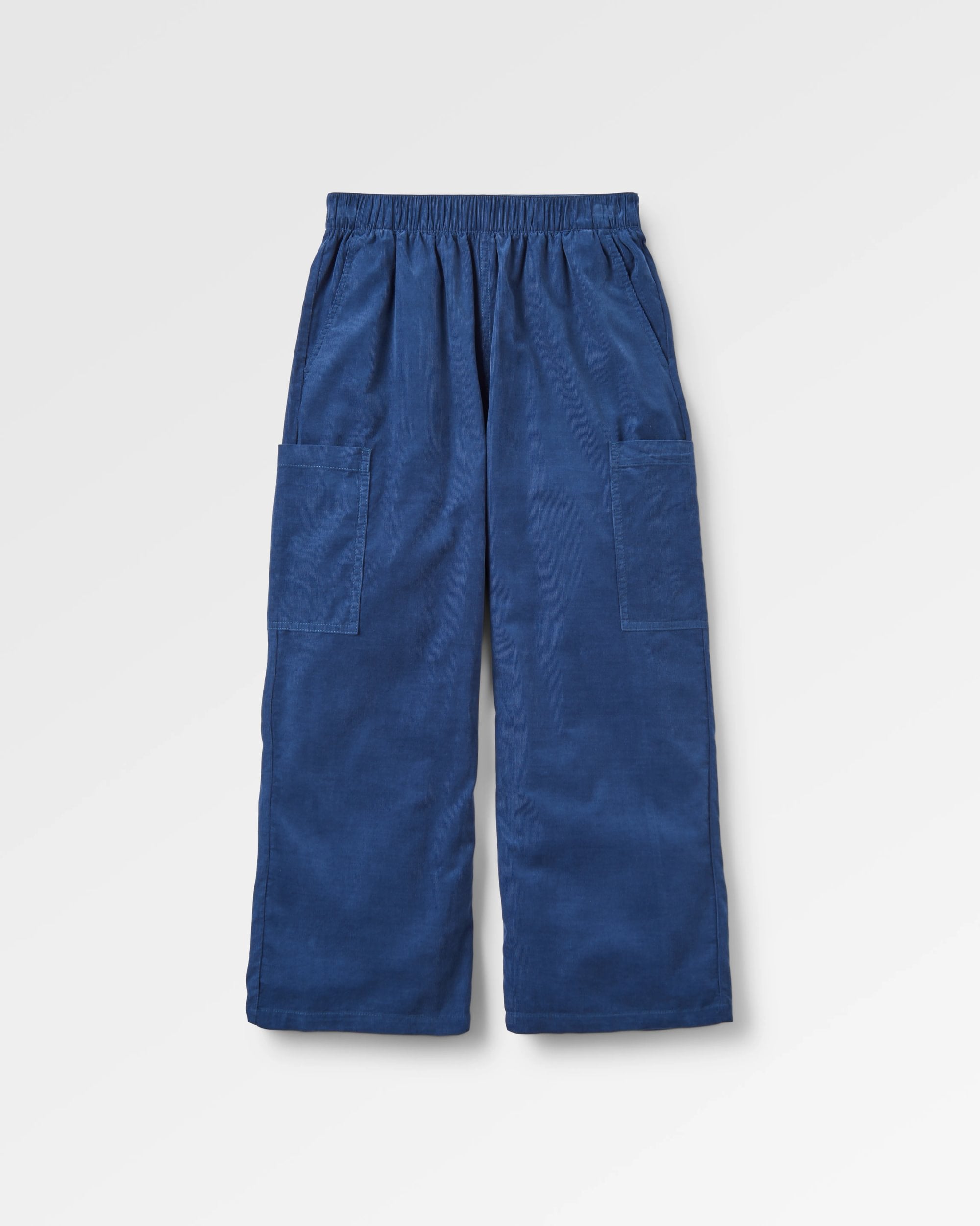 Someday Organic Corduroy Trouser - Dark Denim - Flatlay