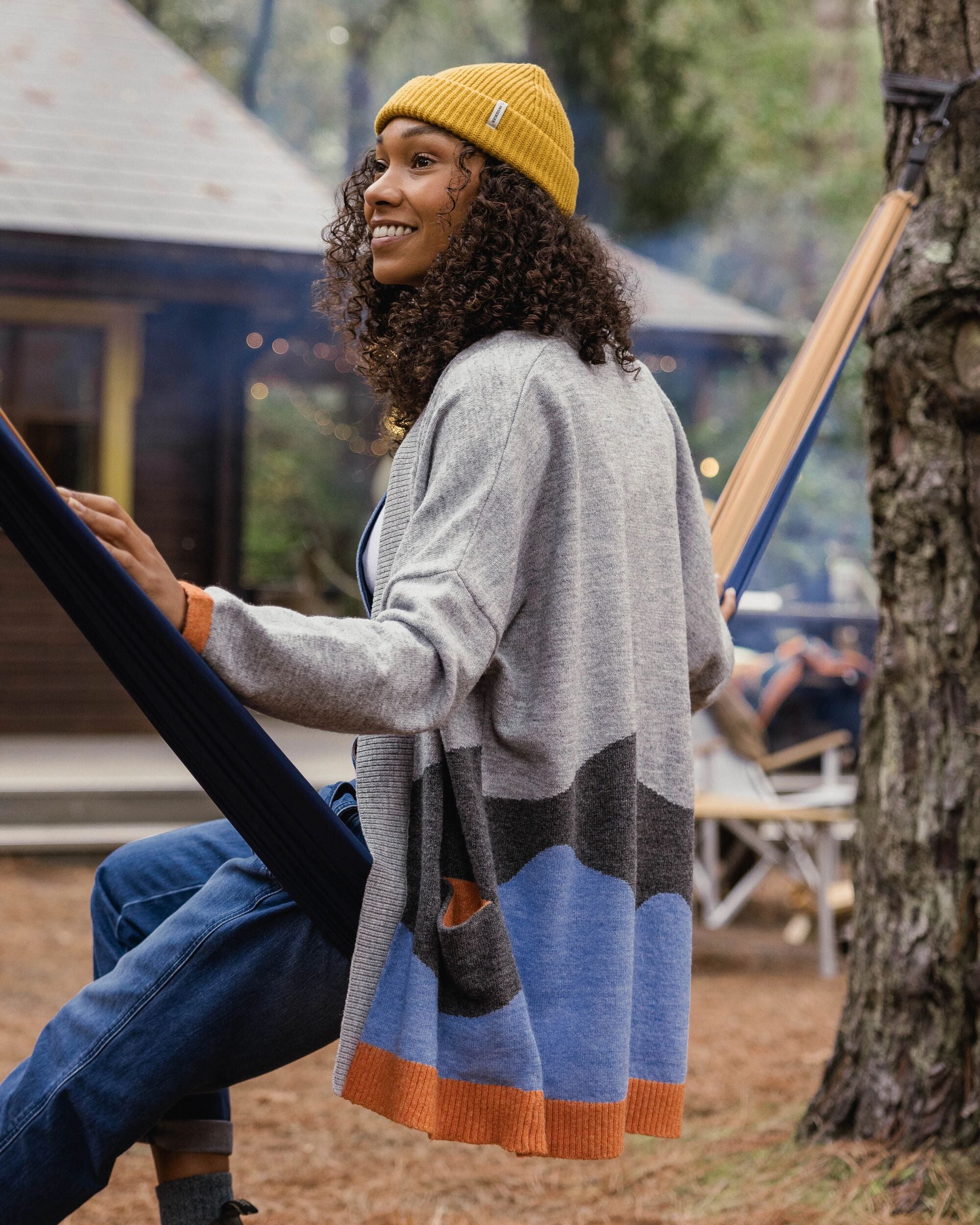 Scenic 'Light' Long Knitted Cardigan - Scenic Grey - Lifestyle