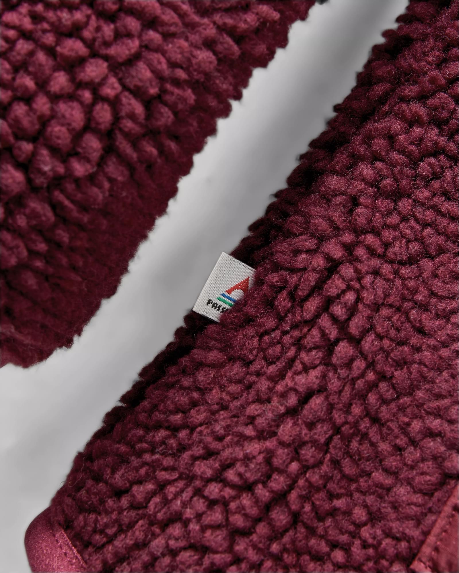 Clover Recycled Deep-Pile Sherpa Fleece - Wine - Flatlay