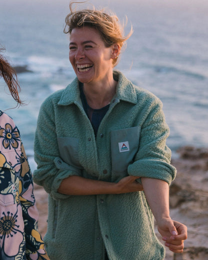 Rappel Recycled Sherpa Oversized Shirt - Pistachio - Lifestyle