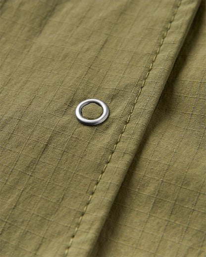 Arden Ripstop Short Sleeve Shirt - Khaki - Flatlay