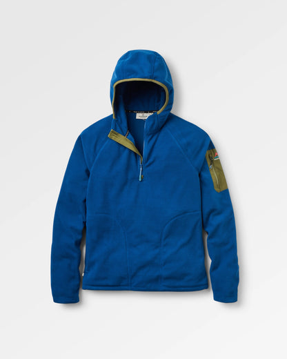 Forestscape Recycled Fleece Hoodie - Blue Navy - Flatlay