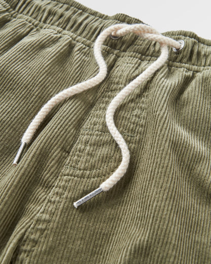 Drifter Cord Short - Dusty Olive - Flatlay