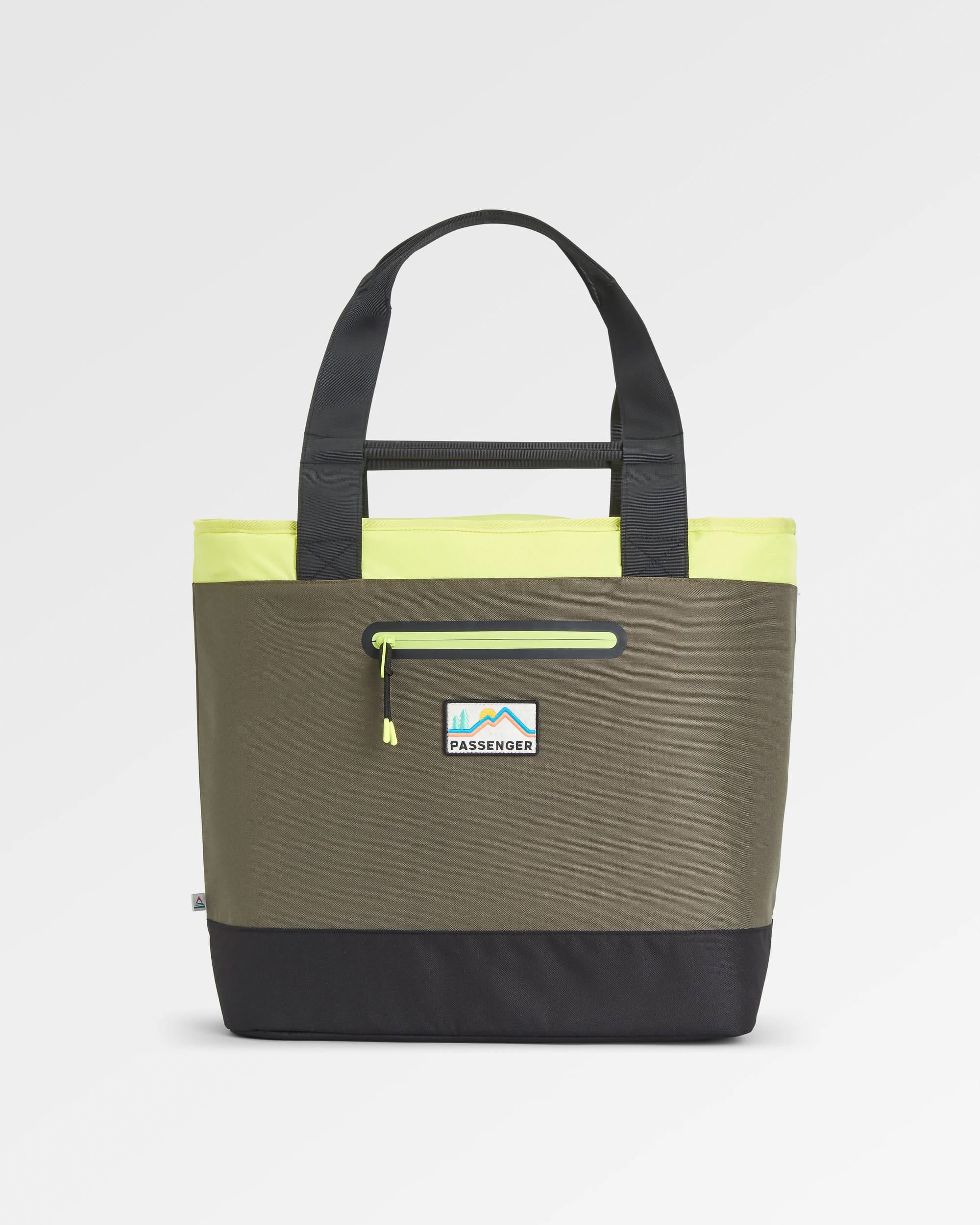 Tote Recycled Cooler Bag - Khaki Multi - Flatlay