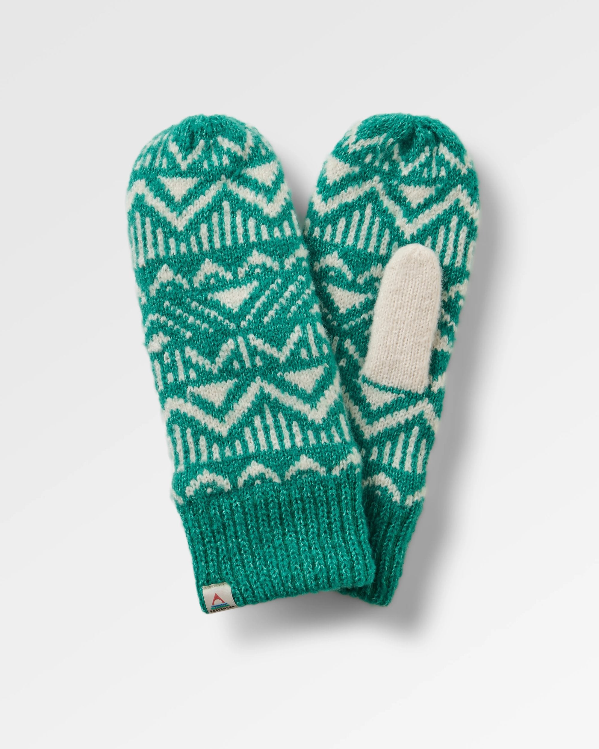 Nurture Recycled Fleece Lined Mittens - Greenlake - Flatlay