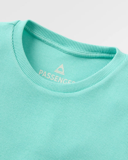 Out There Ribbed T-Shirt - Aqua - Flatlay
