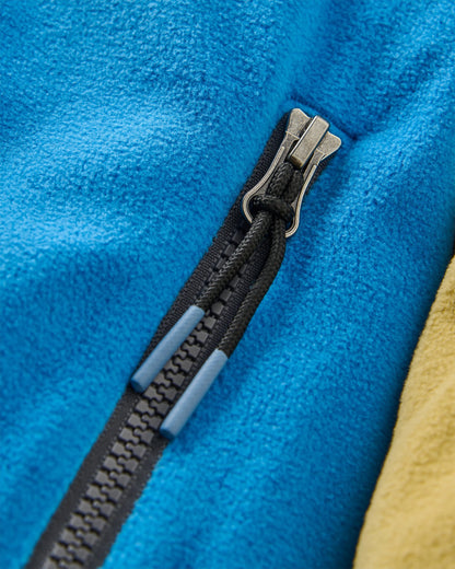 Set Off Recycled Polar 1/4 Zip Fleece 2.0 - Warm Beige/Marine Blue - Flatlay