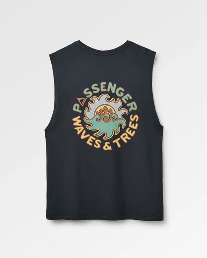 Dune Men's Recycled Cotton Vest - Black - Flatlay