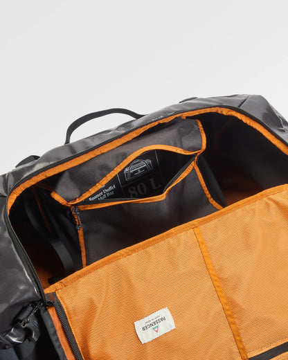Roamer Recycled 80L Duffel Bag - Phantom Black - Flatlay