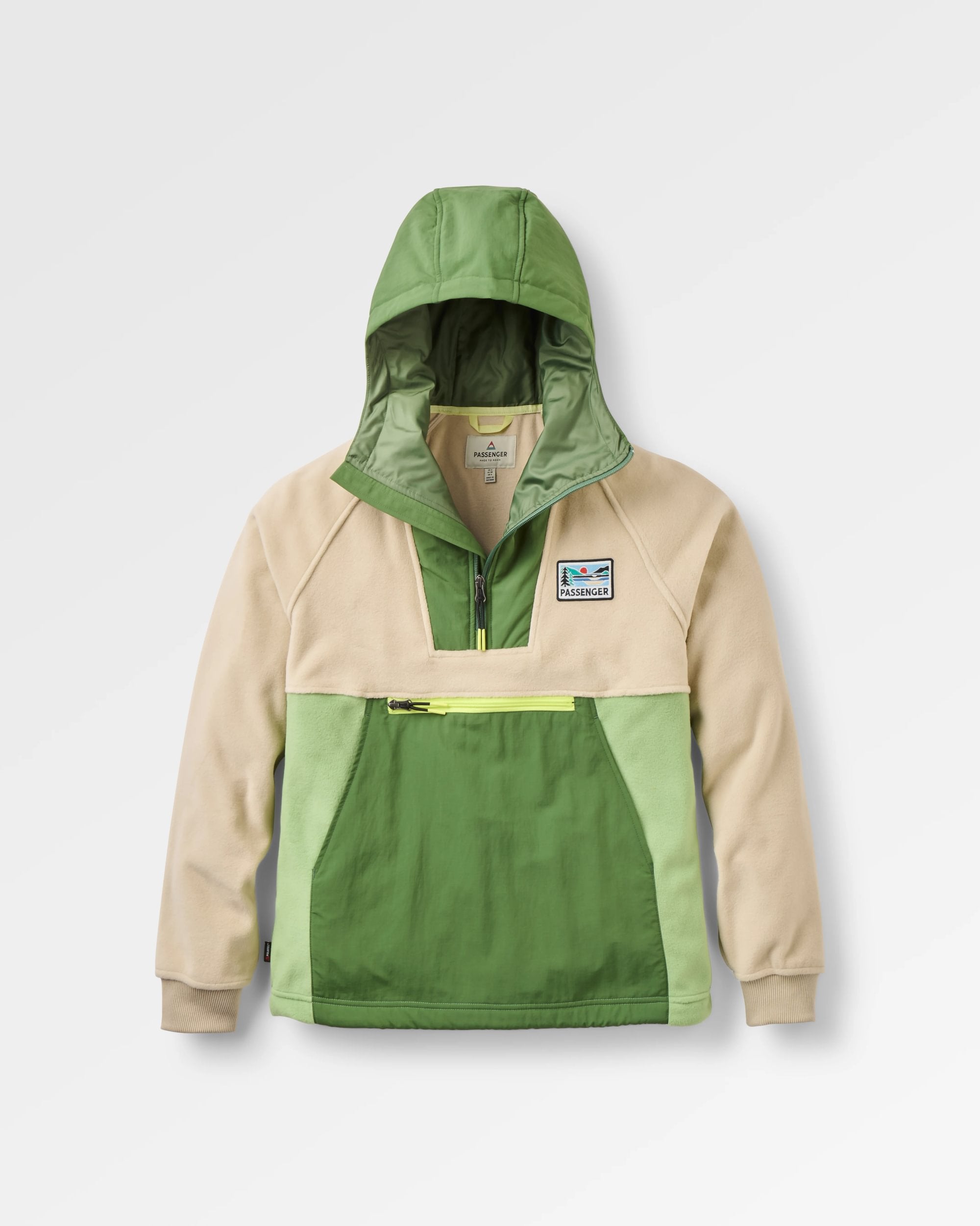 Alexander Hooded Polartec® Fleece - Feather/Wild Green - Flatlay
