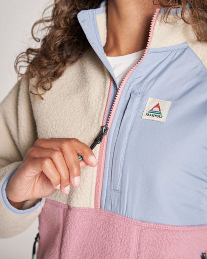 Home Recycled Sherpa Fleece - Oatmeal/Pink haze - Studio Model