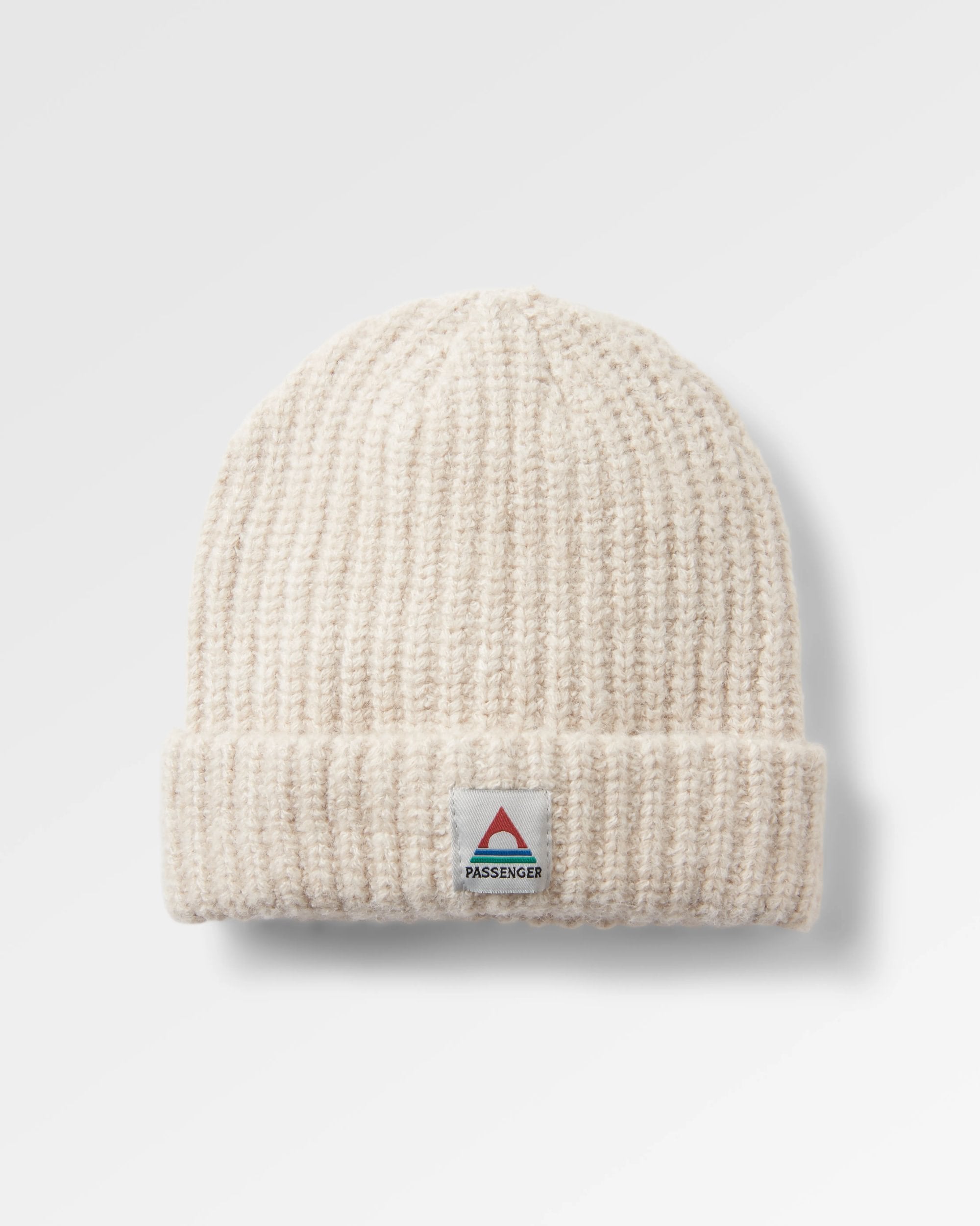 Redwood Fleece Lined Recycled Beanie - Vintage White - Flatlay