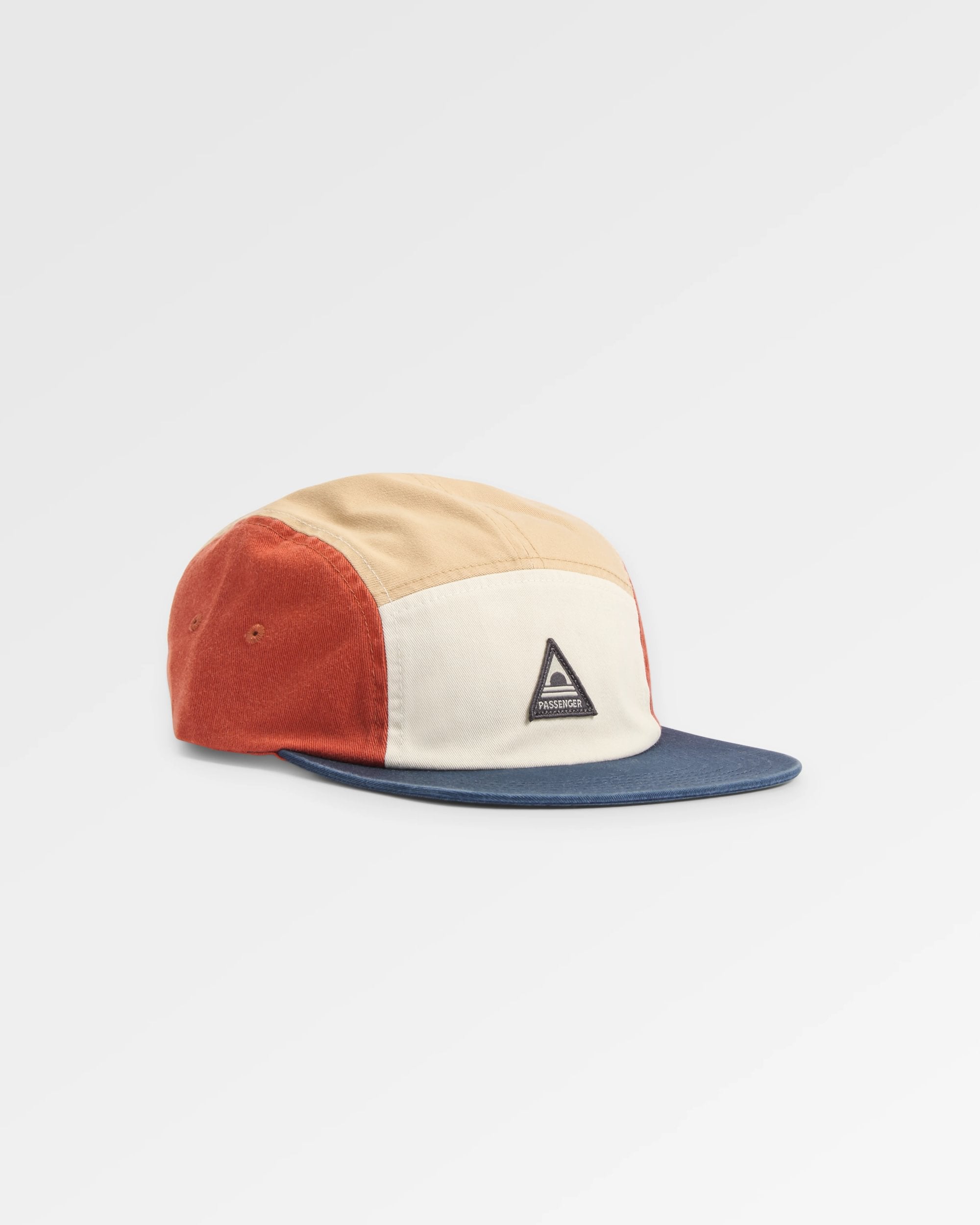 Fixie 5 Panel Cap - Blue Navy/Dark Rust - Flatlay