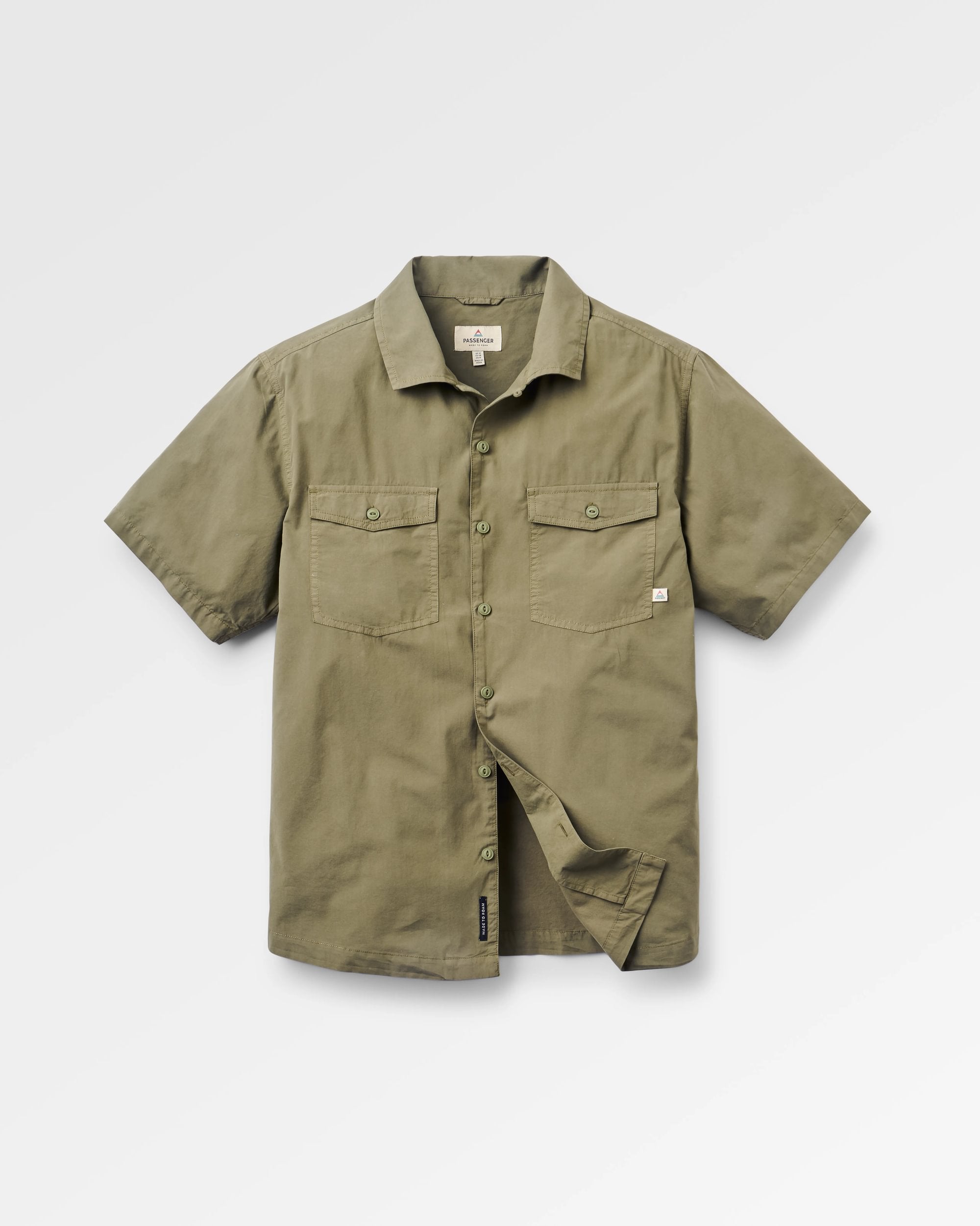 Acreage Organic Cotton Shirt - Khaki - Flatlay