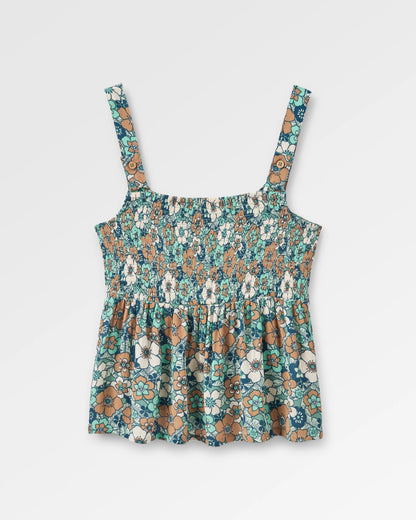 Soleis Woven Cami - Vintage Floral Aqua - Flatlay