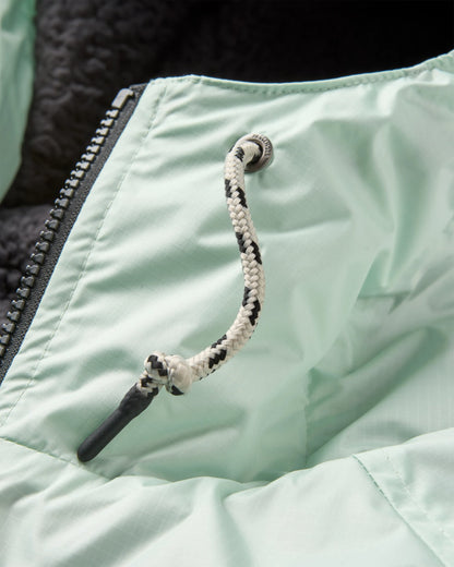 Waves Recycled Sherpa Lined Changing Robe - Spearmint/Deep Ocean - Flatlay