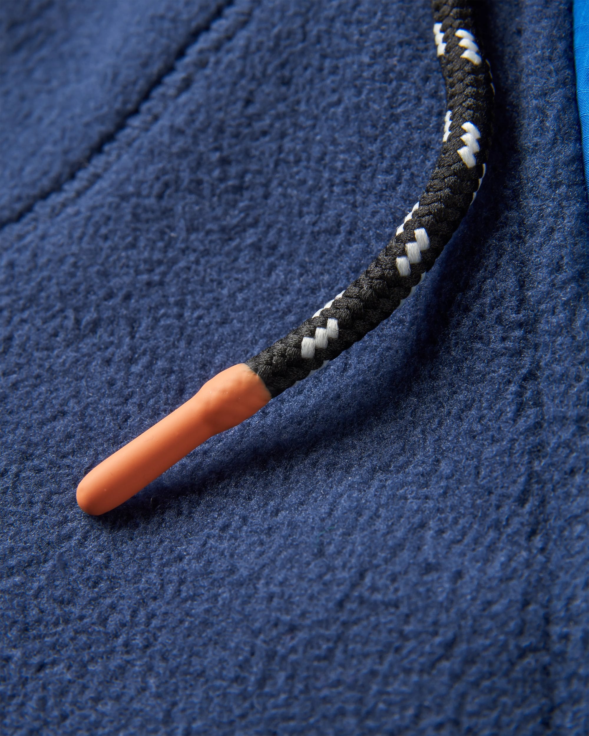 Woodland Hooded 1/2 Zip Recycled Polar Fleece - Rich Navy/Grey Marl - Flatlay