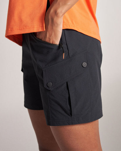 Sandstone Recycled Active Trail Short - Black - Studio Model