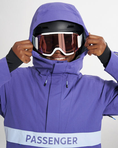 Snowscape Women's Recycled Anorak - Purple Indigo - Studio Model