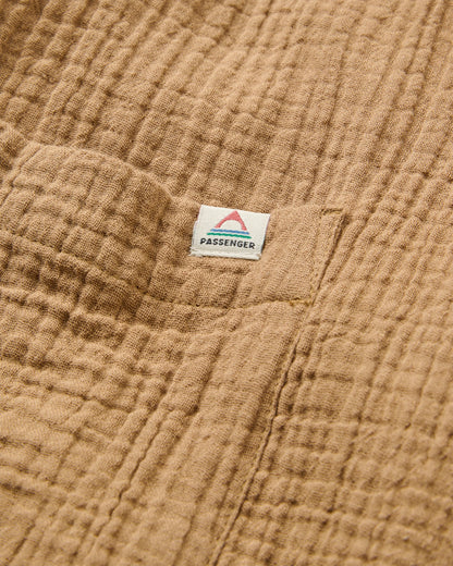Waveney Short Sleeve Shirt - Caramel Brown - Flatlay