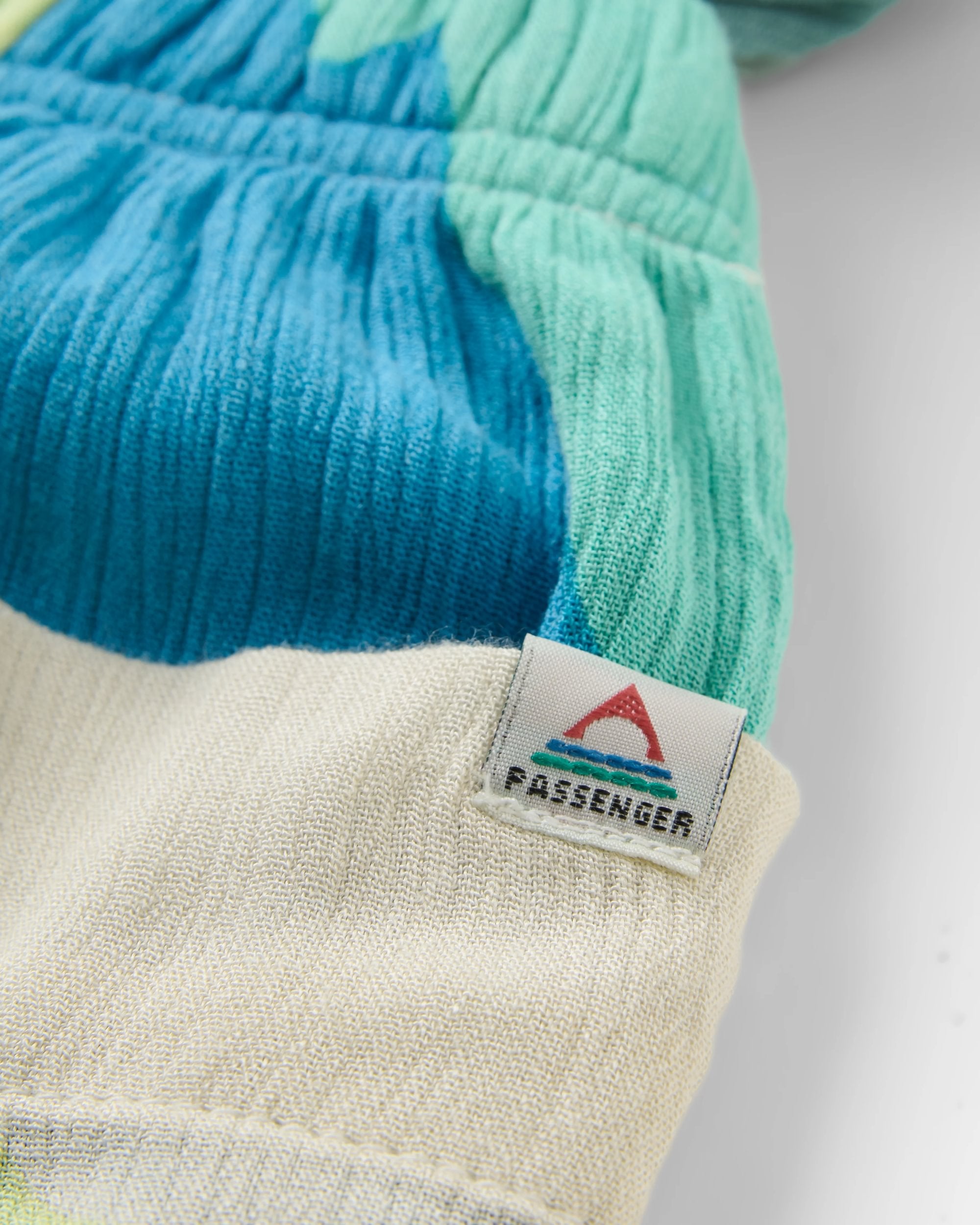 Clarity Short Skort Dress - Vista Patchwork Aqua - Flatlay