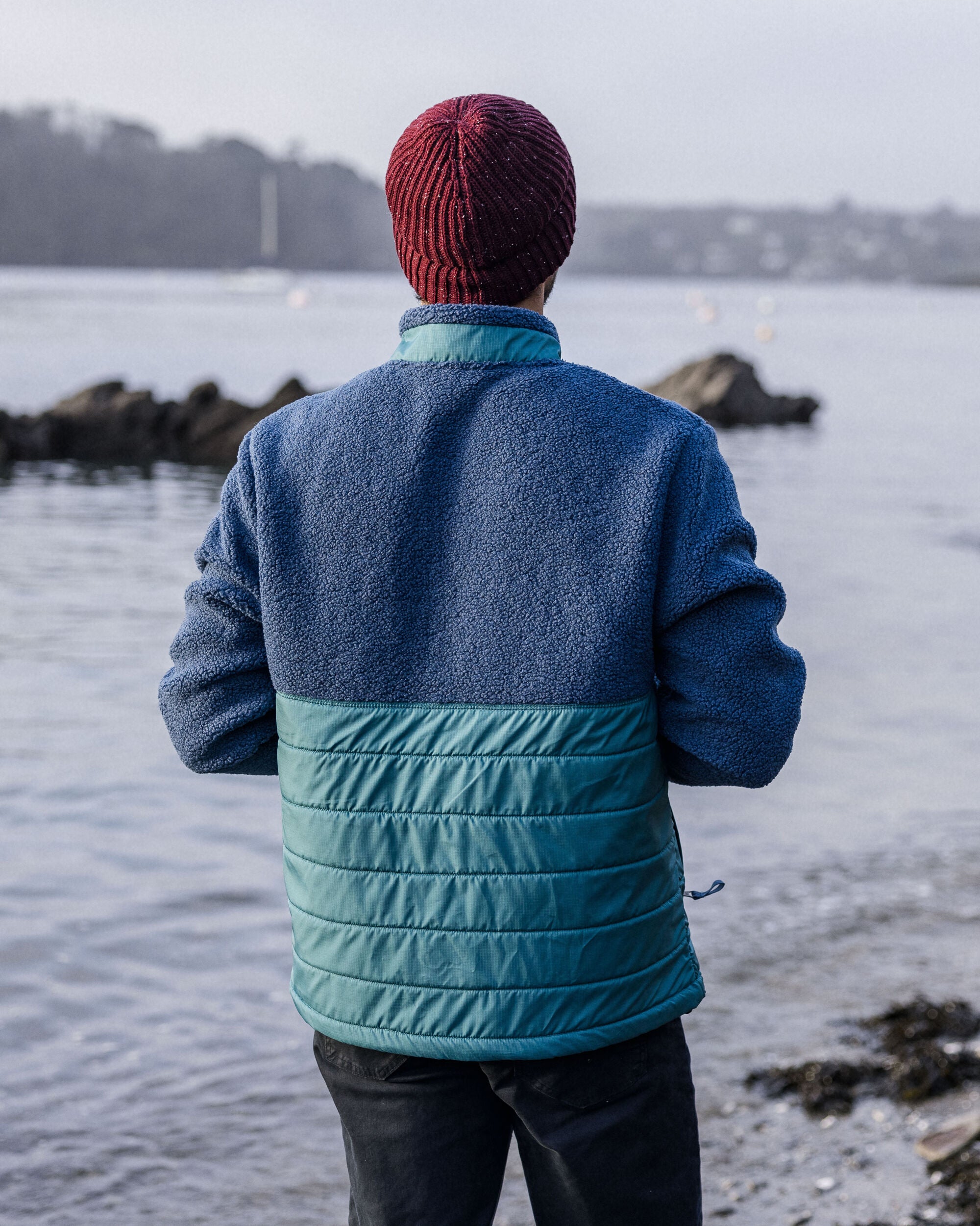 Born Explorer Recycled Polar-Lined Sherpa Fleece - Dark Denim - Lifestyle